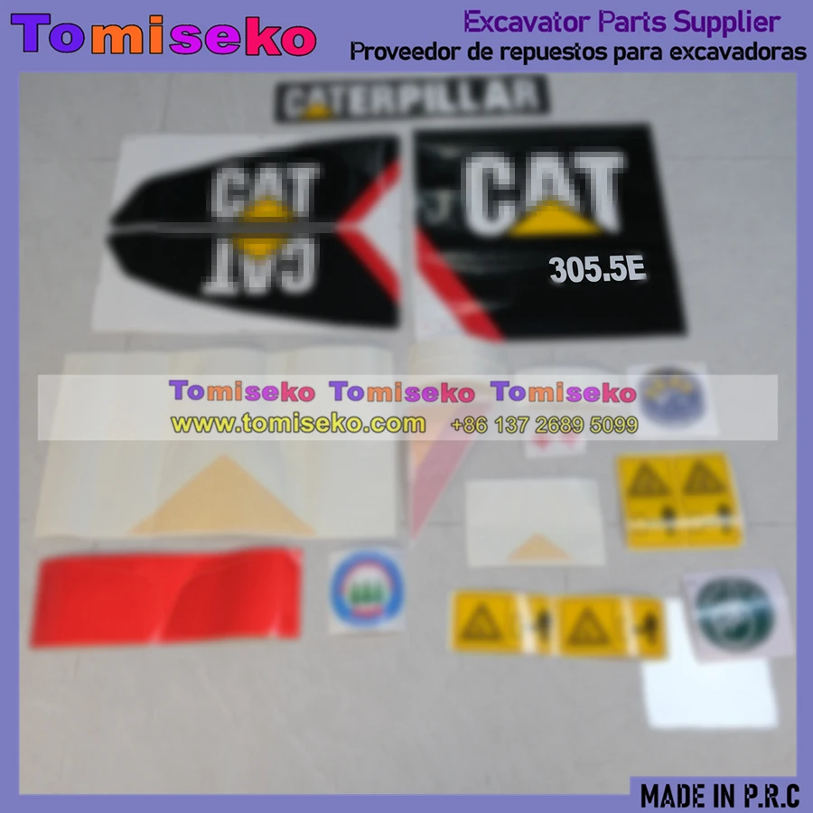 Fits For Caterpillar E305.5E Full set Sticker Decals Kit Mini CAT Excavator Sticker model designation Parts