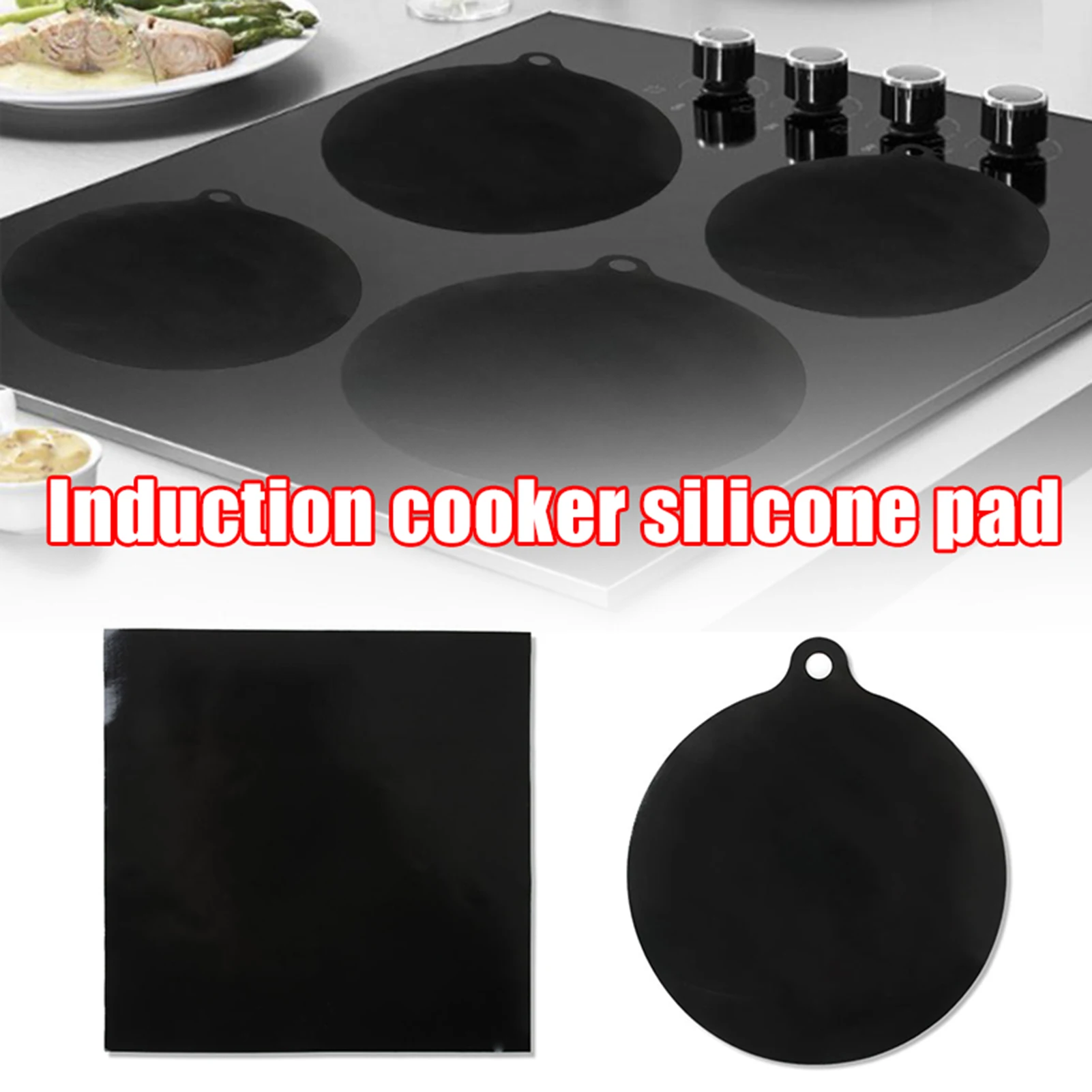 Silicone Induction Cooker Protective Pad Fireproof Oil Heat Resistant Mat for Keeping Free from Grease Splashes