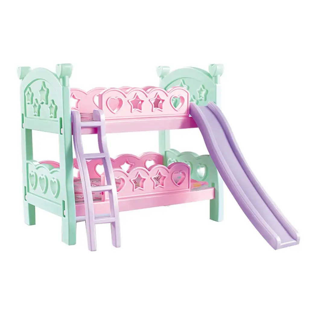 Adorable Miniature Furniture Bunk Bed for 25-28cm Dolls '' Reborn Dolls Kids Children Pretend