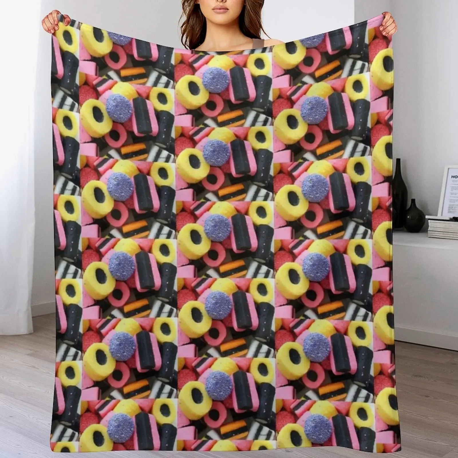 

Liquorice Allsorts - You May Take One! Throw Blanket Vintage Bed Blankets