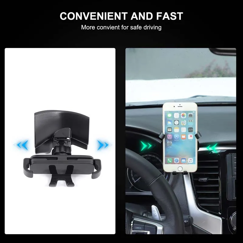

For Mitsubishi L200 2019-2023 ABS Black Car styling car central control air outlet mobile phone stand car interior accessories