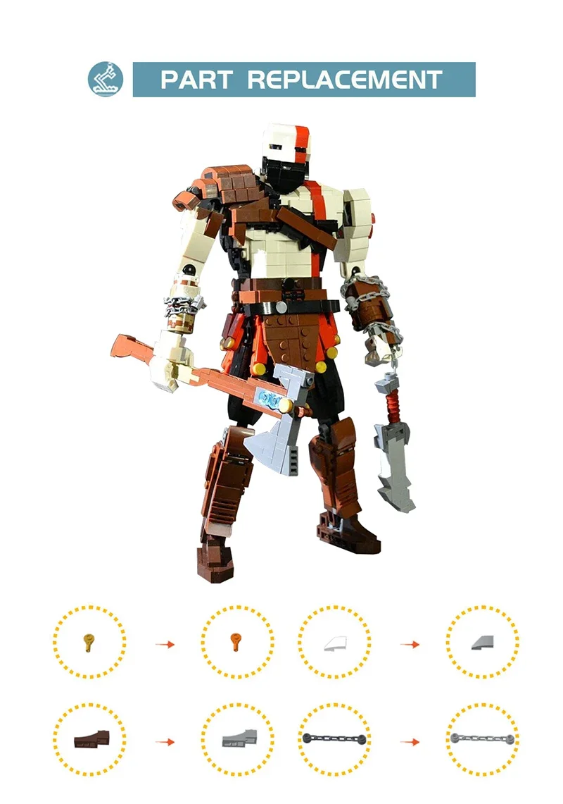 MOC-192904 Classique Jeu Bataille Robot Kratos Construction nuits Ensemble Dieux VANMech Kokor Modèle DIY Enfants Puzzle Jouets Cadeau D'anniversaire