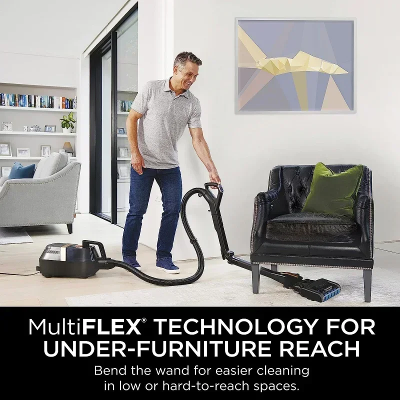 DD2Shark CZ2001 Vertex Canister Vacuum,ไร้ถุง,มีสาย,พร้อม Brushroll ทําความสะอาดตัวเอง & DuoClean PowerFins,HEPA Anti-Allergen