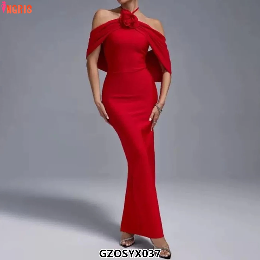 

New Arrival High Quality Dress Women Bandage Dress Bodycon Dress for Women Party With Flower-GZOSYX036