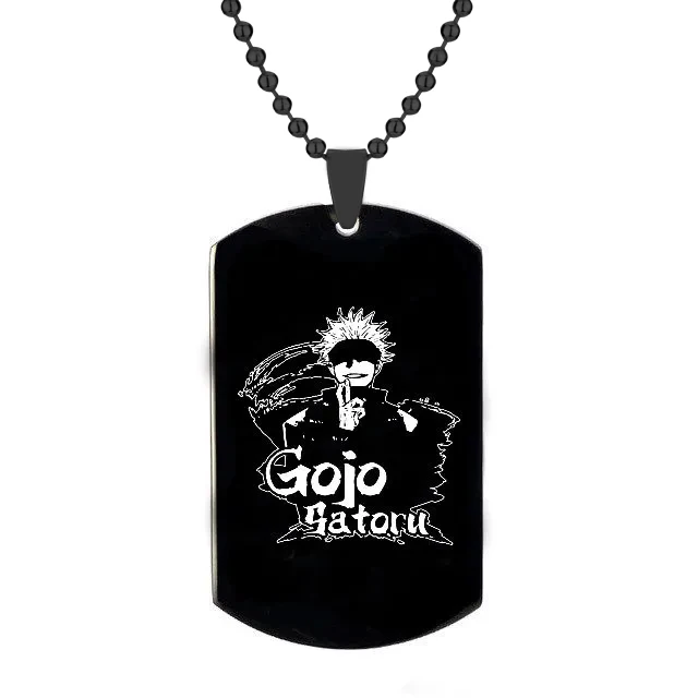 Anime Jujutsu Kaisen collana con ciondolo Cosplay Gojo Satoru Ryomen Sukuna collane con medaglietta per cani in acciaio inossidabile