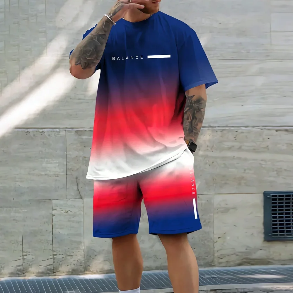 2025 New Men S Oversized Loose Quick Drying Summer Suit Trendy Summer Casual Also Suitable for Sports Shorts Short Sleeved