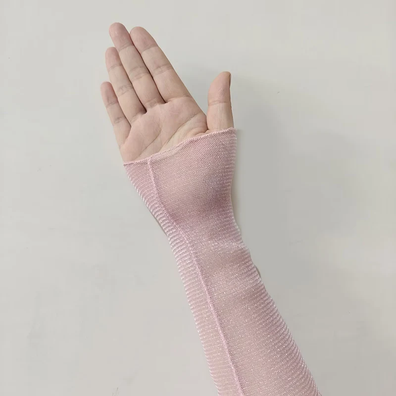 Calentadores de brazo sin dedos largos y finos de 50cm para mujer, manoplas transpirables con protección solar Uv, guantes con mangas para brazos y protección solar a la moda