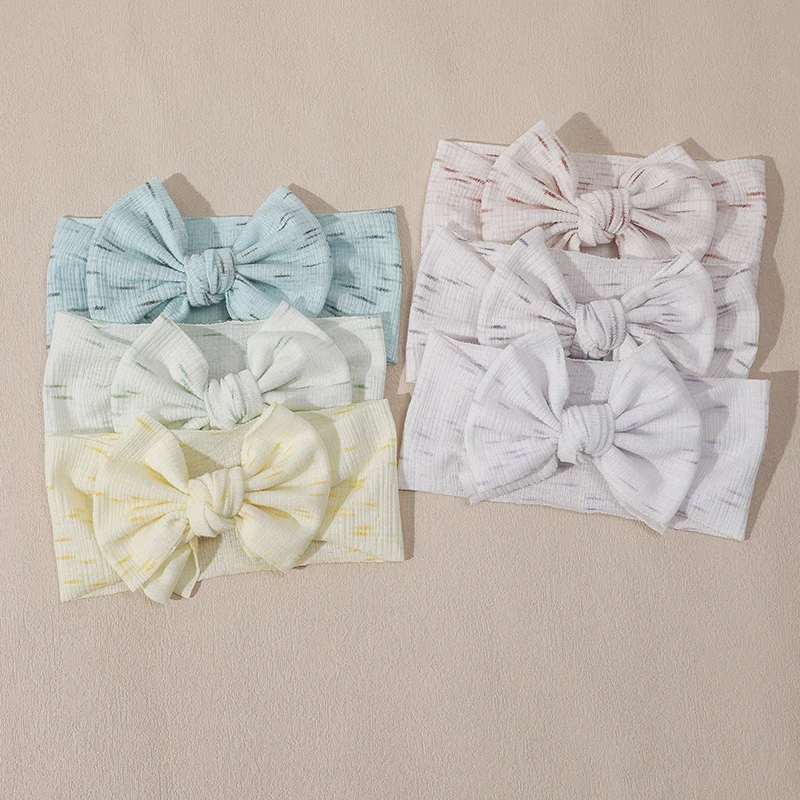 New Beautiful Bow Headbands for Baby Girls Soft Nylon Wide Hair Band for Newborn Kids Fashion Sweet Cute Turban Hair Accessories