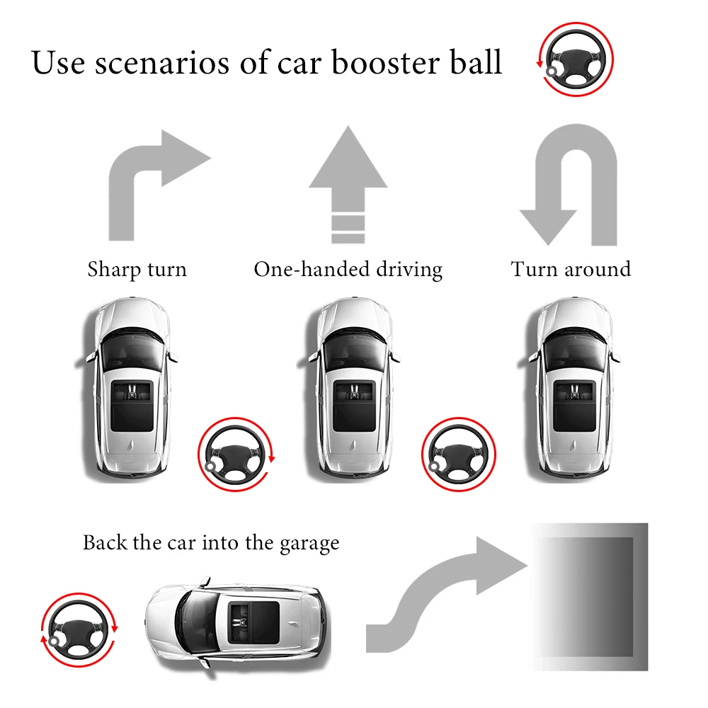 1PC360 Degree Steering Wheel Knob Ball Automatic Rotation Booster For Audi A3 A4 B5 B6 A3 8P 8V 8L A5 A6 C6 C5 A1 A7 A8 Q2 Q3