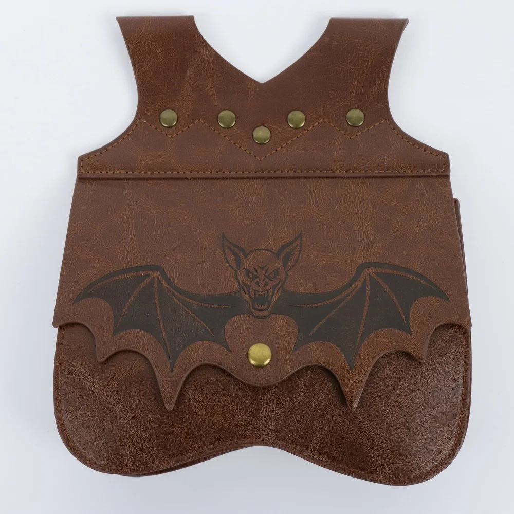 Halloween Medieval PU Leather Waist Bag, Bat Pattern Belt Pouch LARP Cosplay Costume Prop - view 2