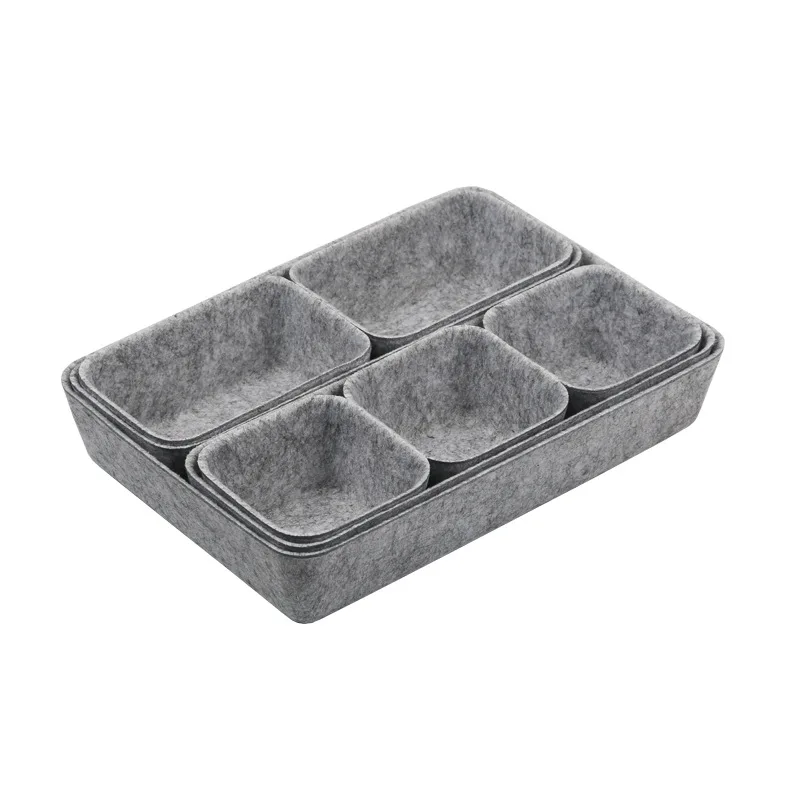 New One-piece Felt Storage Box 8-piece Set Household Storage Storage Box Felt Desktop Storage Box