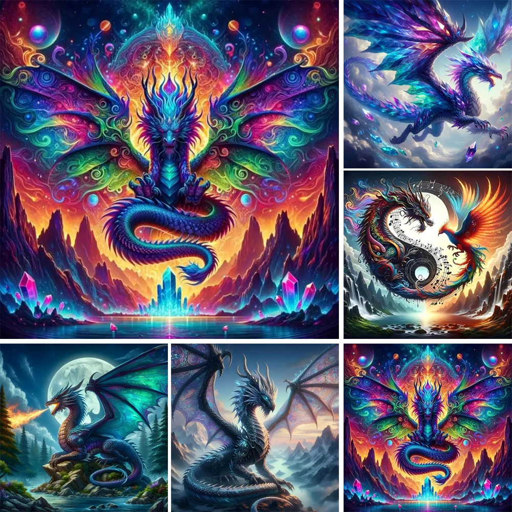 Fantastic Dragon Picture DIY 5d Diamond Painting Cross Stitch Kits Diamond Mosaic for Living Room Decor