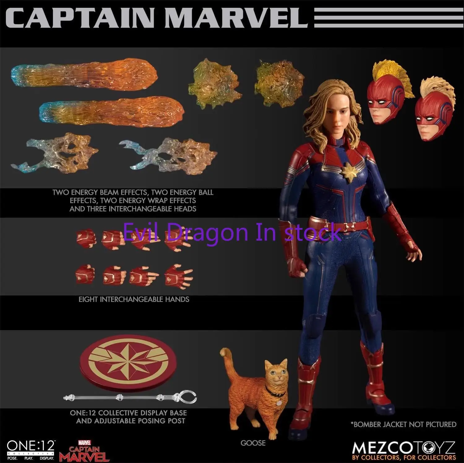 

100% Original Mezco 1/12 Scale Collectible Captain Marvel 6Inch Anime Action Figures Full Set Model Toys Figura Gifts