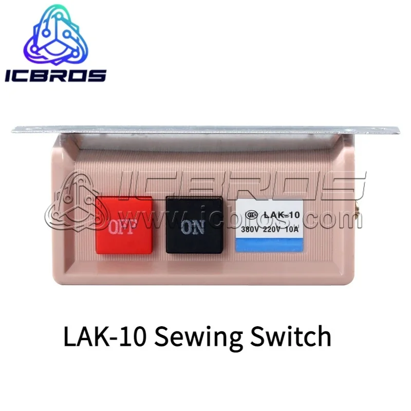 LAK-10 ON/OFF Start Stop Flush Mounted Push Button Switch AC 380/220V 10A Sewing Machine Switch