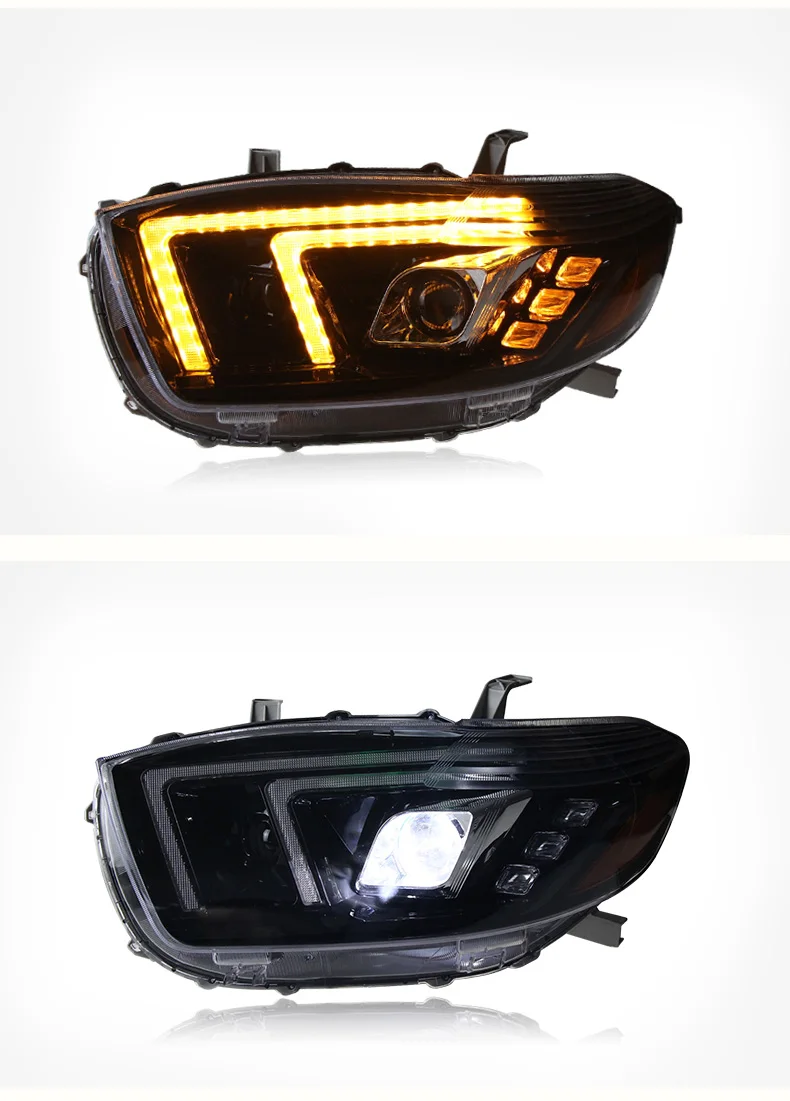 car Bumper lamp Head light For Highlander Headlight kluger 2008~2011y ALL IN LED Taillight DRL Running lights