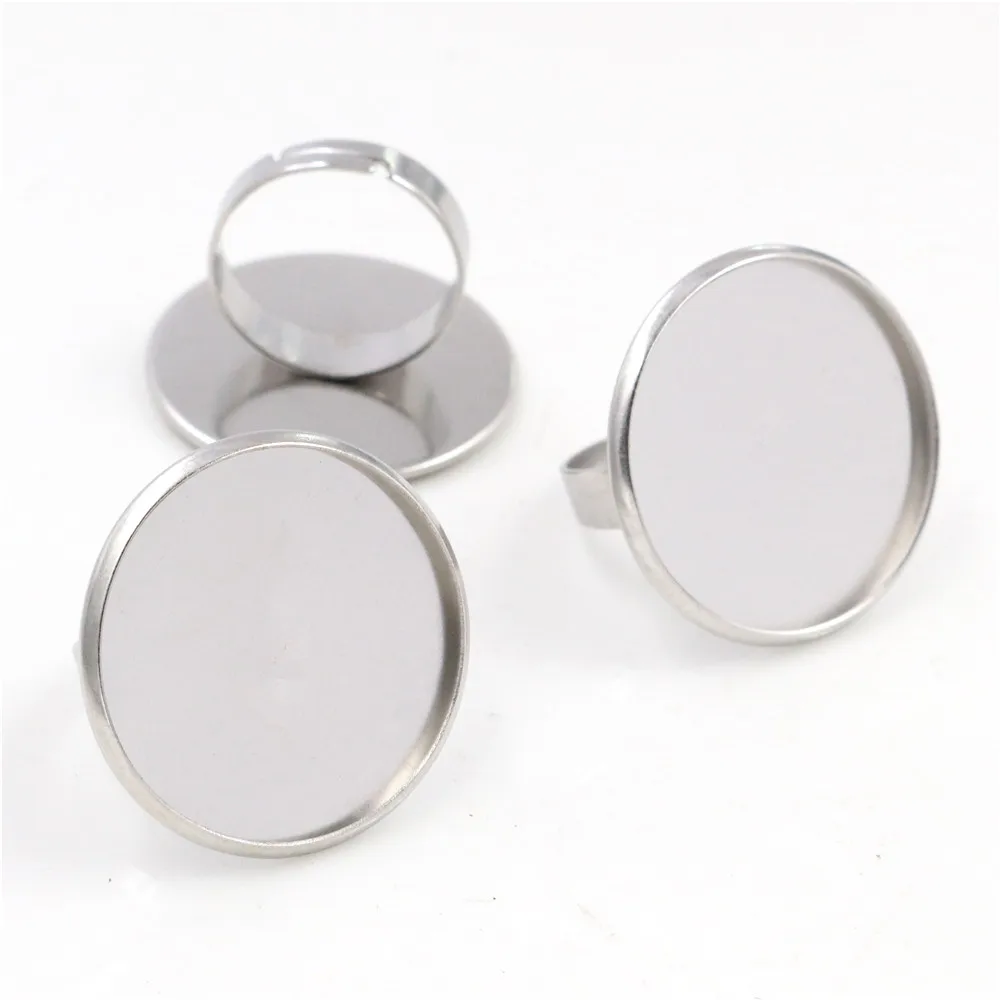 25mm 5 sztuk/partia nie znikną ze stali nierdzewnej regulowane ustawienia pierścienia puste/Base,Fit 25mm szklane Cabochons-K1-01