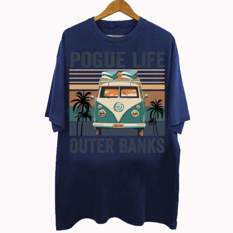 Vintage 90s Bootleg Style Pogue Life Outer Banks Gifts for Man and Women Unisex T-Shirt Hipster Street Fashion Short-sleev
