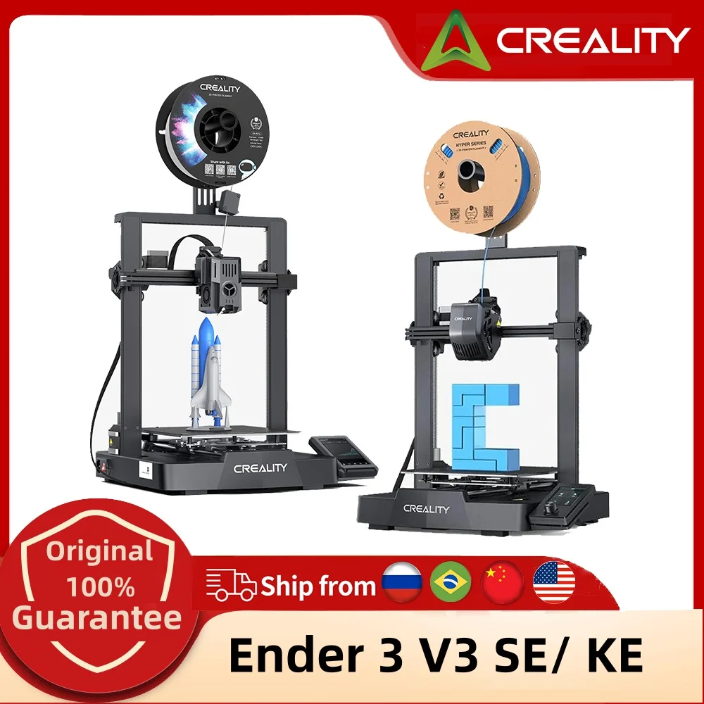 طابعة Creality Ender 3 V3 SE/Ender 3 V3 KE ثلاثية الأبعاد طباعة عالية السرعة متصلة للتحكم الذكي التسوية التلقائية X-محور السكك الحديدية الخطية