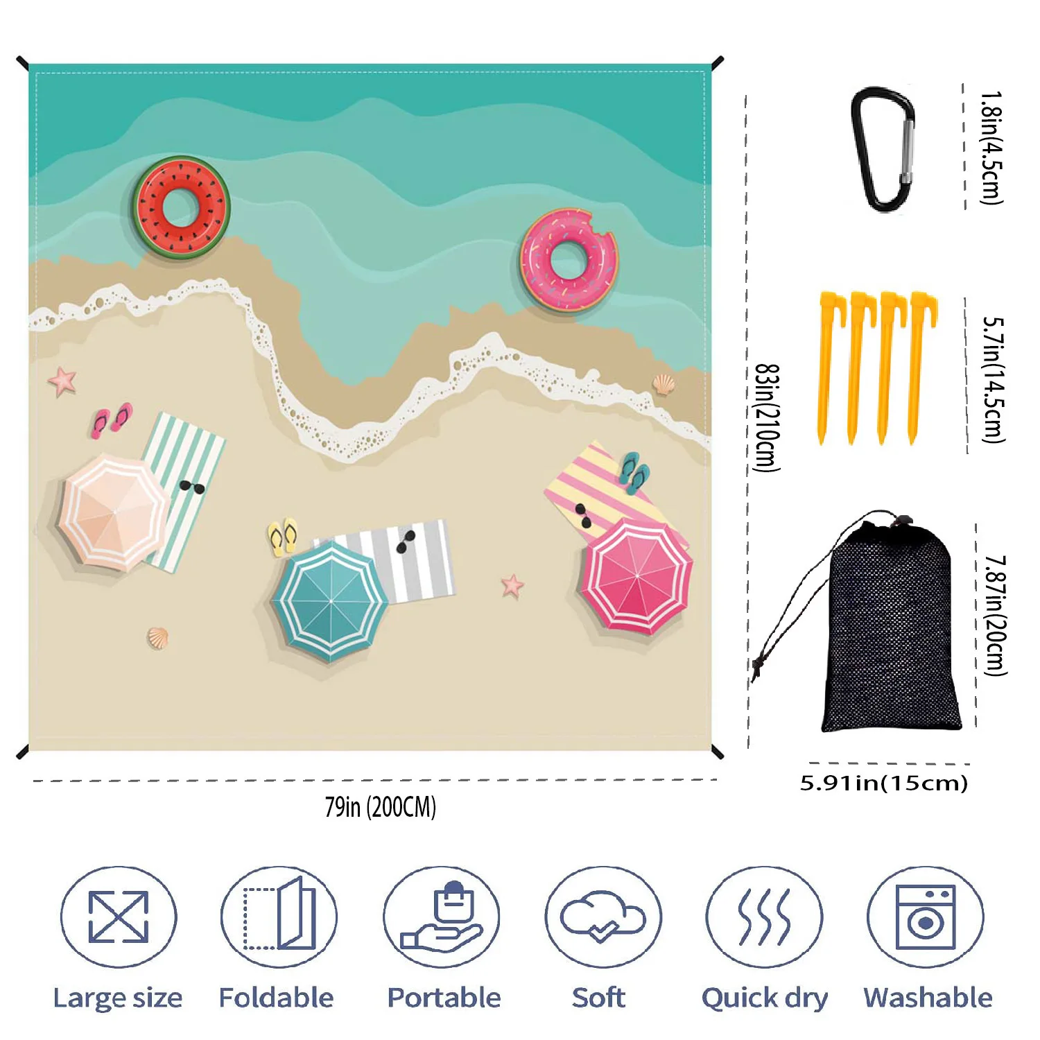 

Beach Mat, Digital Printing, Outdoor Picnic Mat, Ultra-thin, Camping Floor Mat