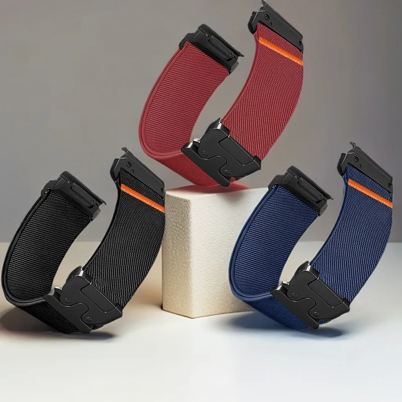22 mm Quick-Fit-Armband für Garmin Fenix 8 7 Pro 7S 6X 6 5X 5Plus Venu 3 Tactix 7 Fallschirm-Nylonarmband Correa Fenix 8 Band 47 mm