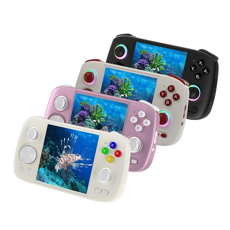 

J RG Cube Handheld Game Console 3.95 Inch IPS Screen RGB Colorful Light Ring Dual Joystick Portable Classic Video Game Consoles