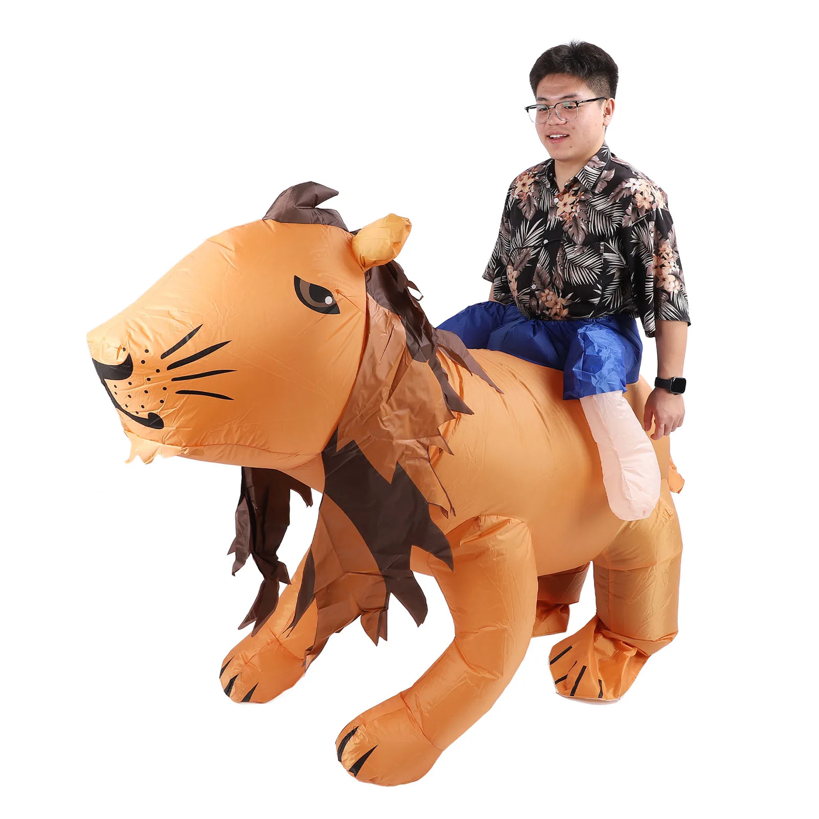 Full  Up  Costume Complete Set Tail Paws Hair Inflatable  Animal Costume for Dress Up Parties for 150-190cm