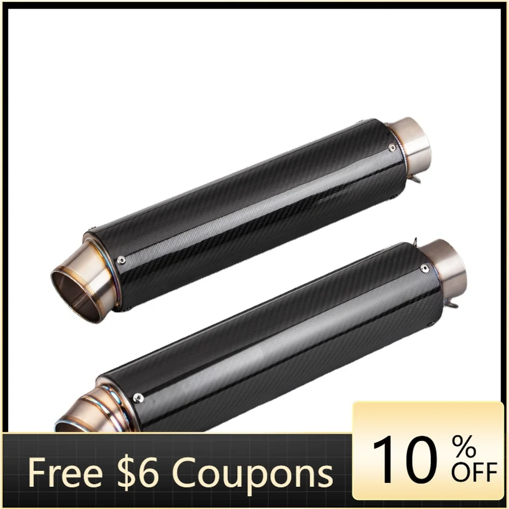 

STLF High quality stainless steel 550MM GP muffler exhaust pipe universal carbon fiber motorcycle muffler 60MM c11