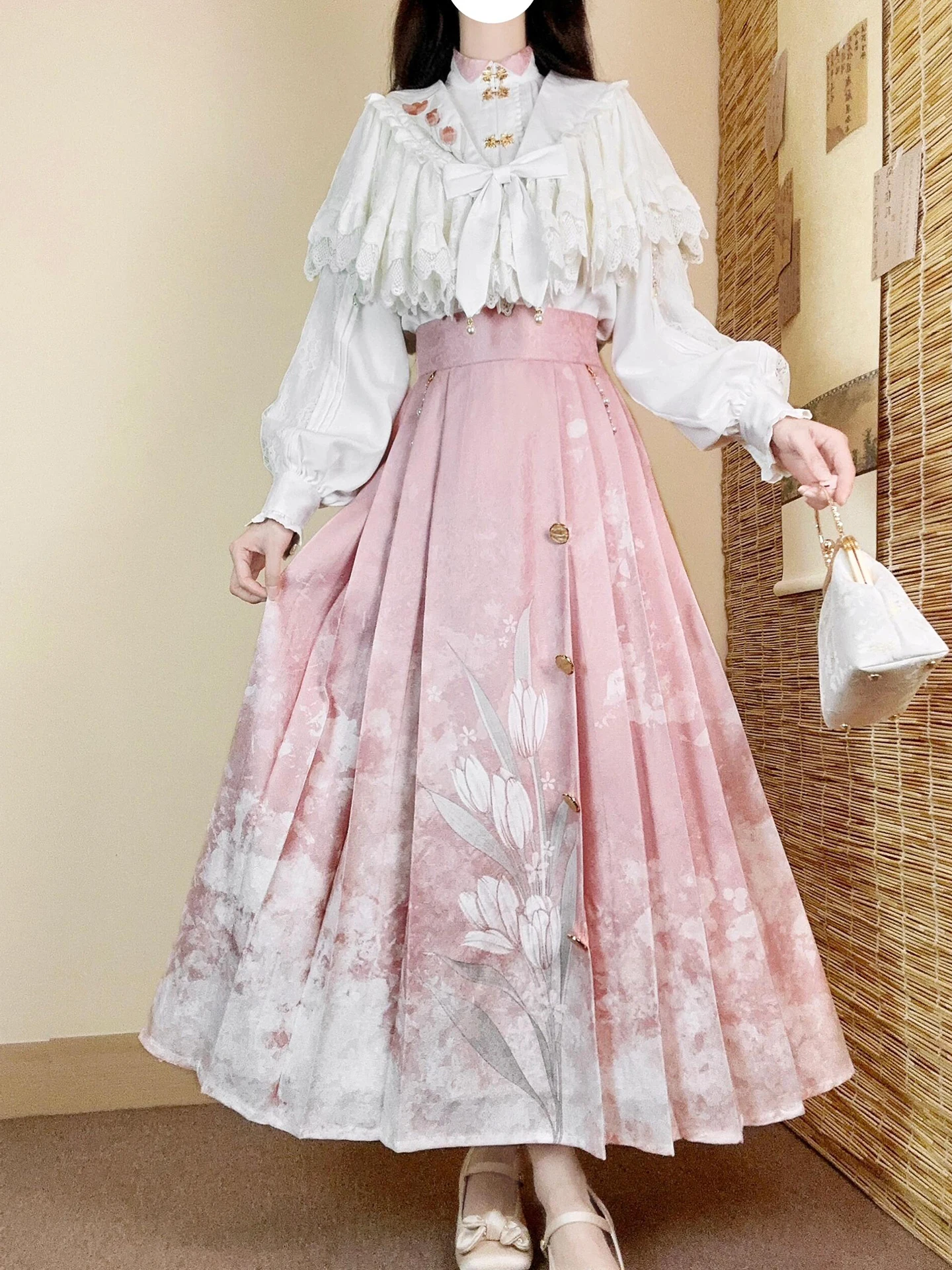 

Новый комплект китайской юбки Hanfu с шиловой, улучшенная юбка Ma Face, Han Yang Zhong Wind, высококачественный традиционный китайский костюм