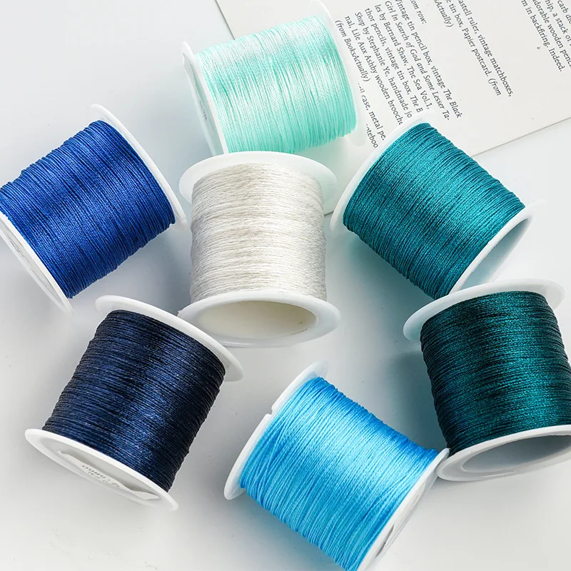 0.4mm 50m Crafts Nylon Cord For Jewelry Making Beading Braided Nylon Satin String for Bracelets Rattail Trim Chinese Knot