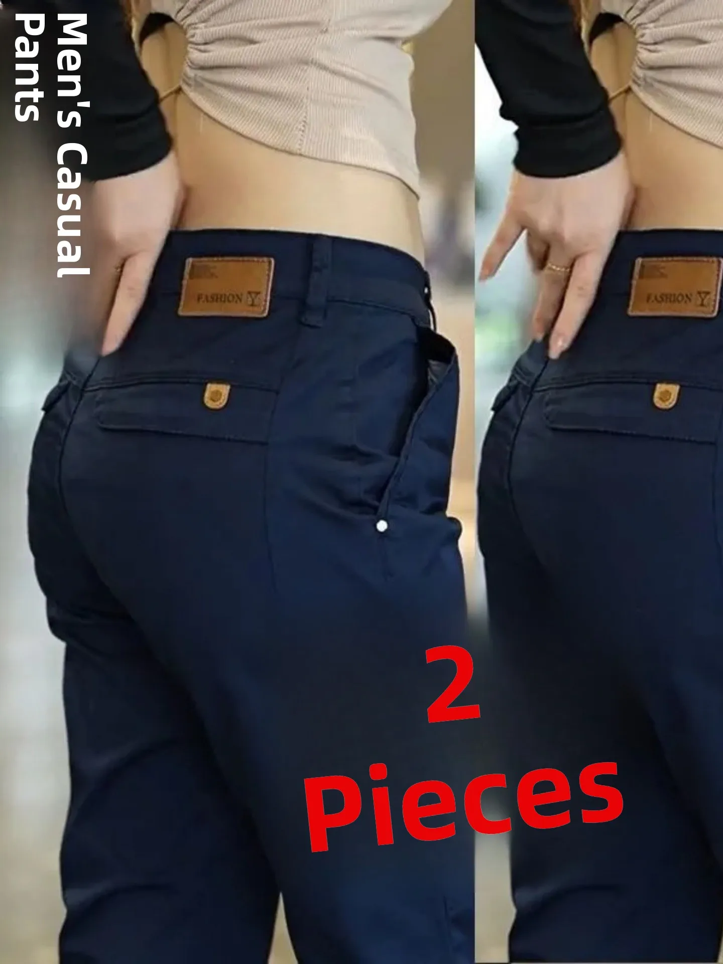 

Men's Faionable Slim Fit Casual Outdoor Sports Pants Elastic Straight Leg Long Trousers for Busin And Leisure