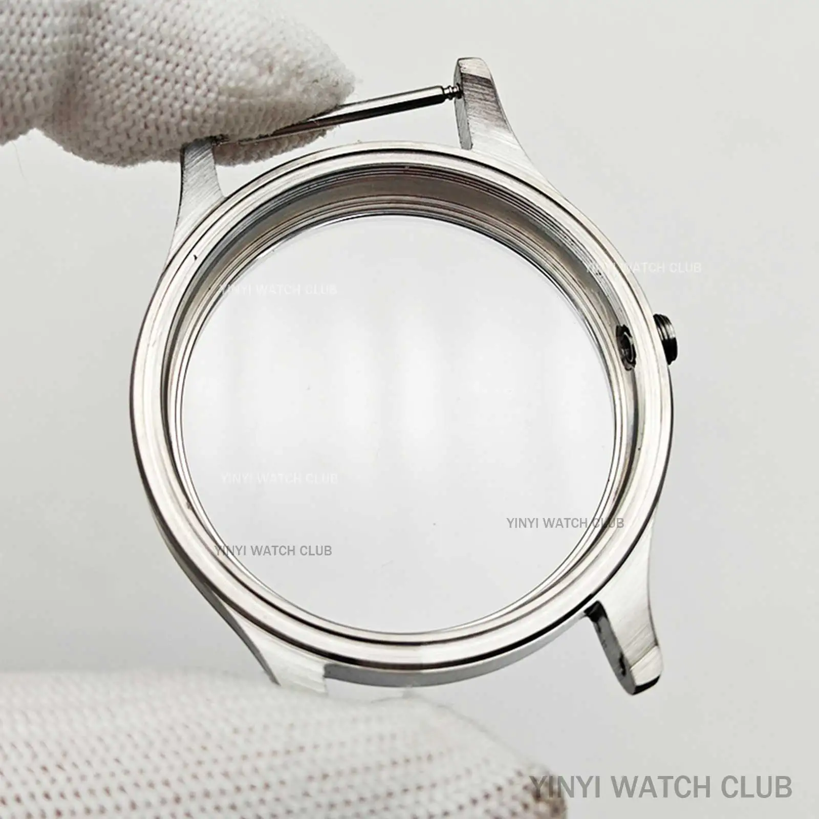 40mm watch case Sliver For IWC Pilots Sapphire mirror surface Watch Accessories fit ETA2836 Mingzhu dg2813 Miyota8215 Movements