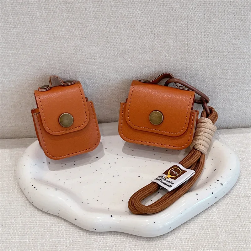 Custodia protettiva in pelle per auricolari adatta per iPhone Airpods1/2/3/4 Airpodspro2 Custodia protettiva anticaduta per auricolari