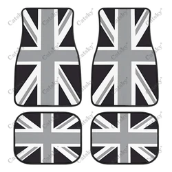 Custom Made Car Floor Mats Front & Rear Set Union Jack For Mini Cooper 2007-2023 R55 R56 R57 R60 R61 F54 F55 F56 F57 F60 Clu