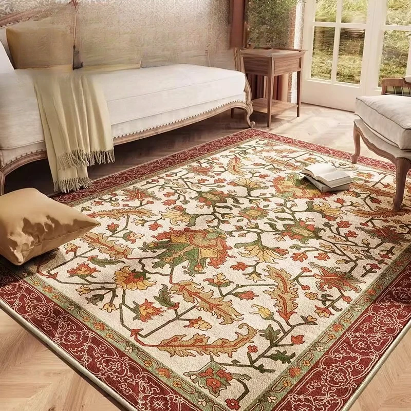 

American Style Bedroom Decor Retro Carpet Large Area Carpets for Living Room Anti-slip Lounge Floor Mat Washable Study Soft Rug