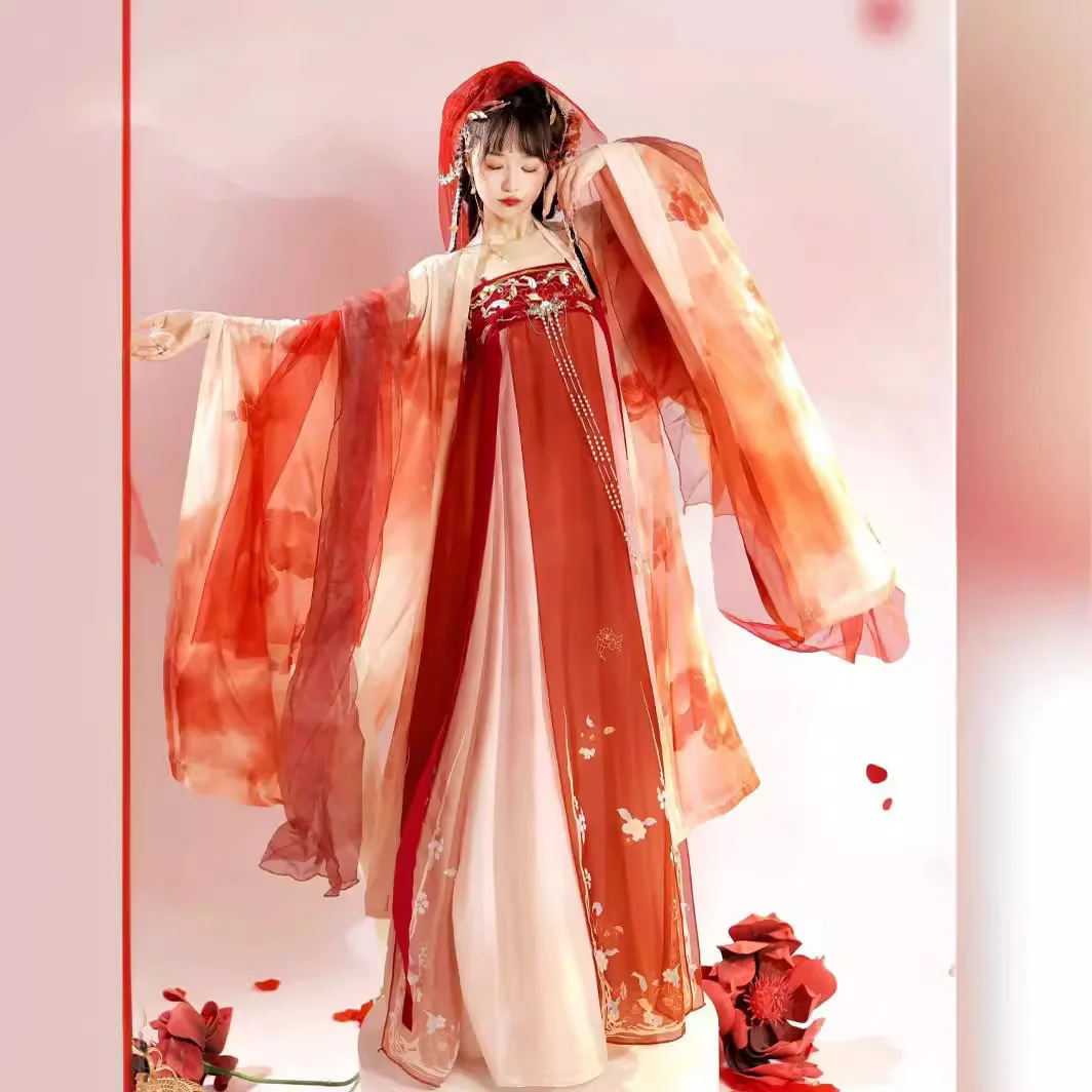 

2024 Hanfu Dress Women Chinese Traditional Embroidery Hanfu Chebula with big sleeves Carnival Fairy Cosplay Costume Hanfu Dress