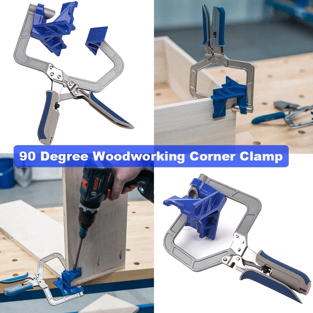 

Auto-adjustable 90 Degree Right Angle Woodworking Corner Clamp Quick Clamp Pliers Picture Frame Corner Clip Hand Tool T-Clamp