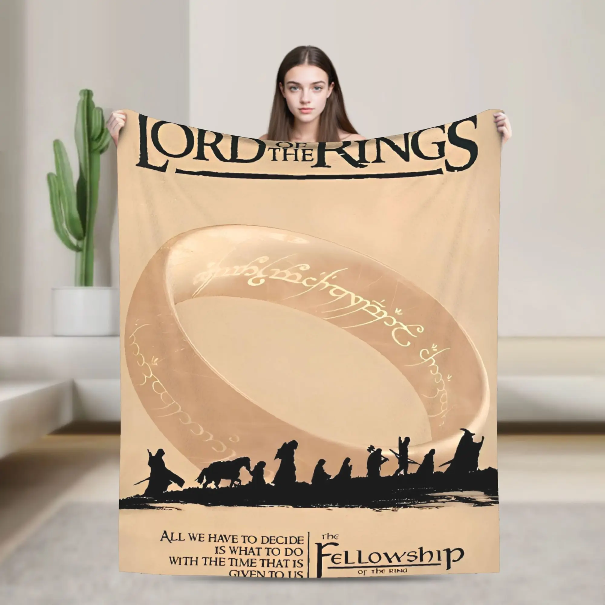 L-Lords Of The R-Rings  Blanket  Warm Soft Novelty Plush Throw Blanket For Home Decor Picnic Flannel Bedspread Bed Cover