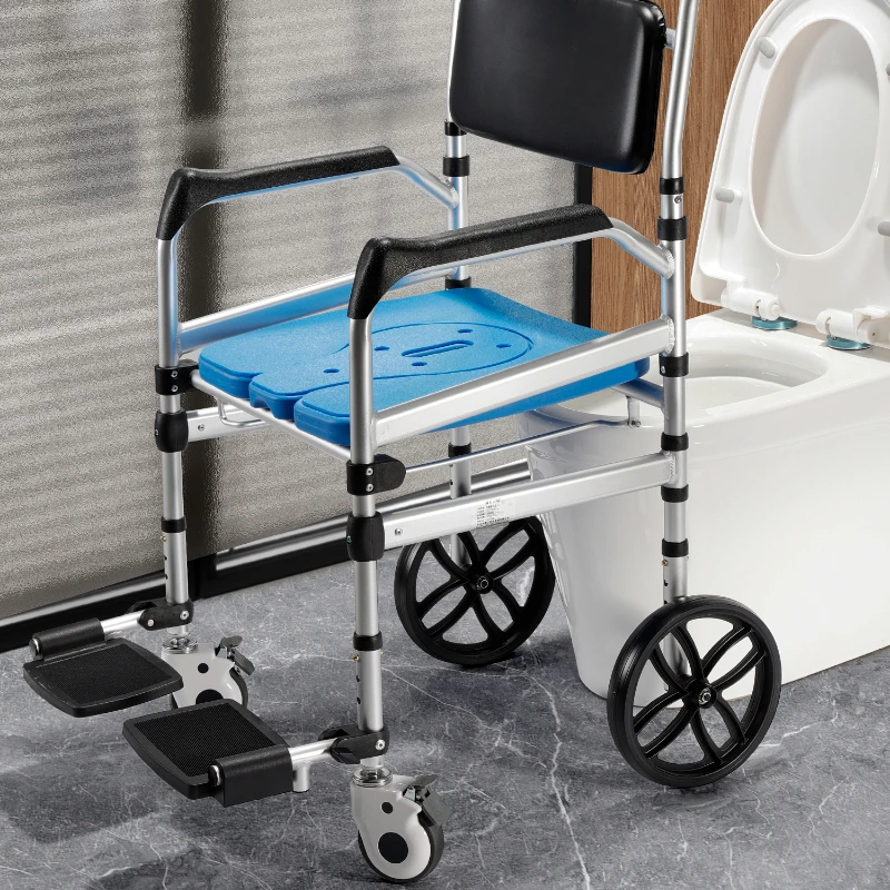 Elderly Wheelchair Mobile Toilet Elderly Specific Shower Chair Disabled Non Slip Shower Chair Toilet Seat Bathroom Furniture