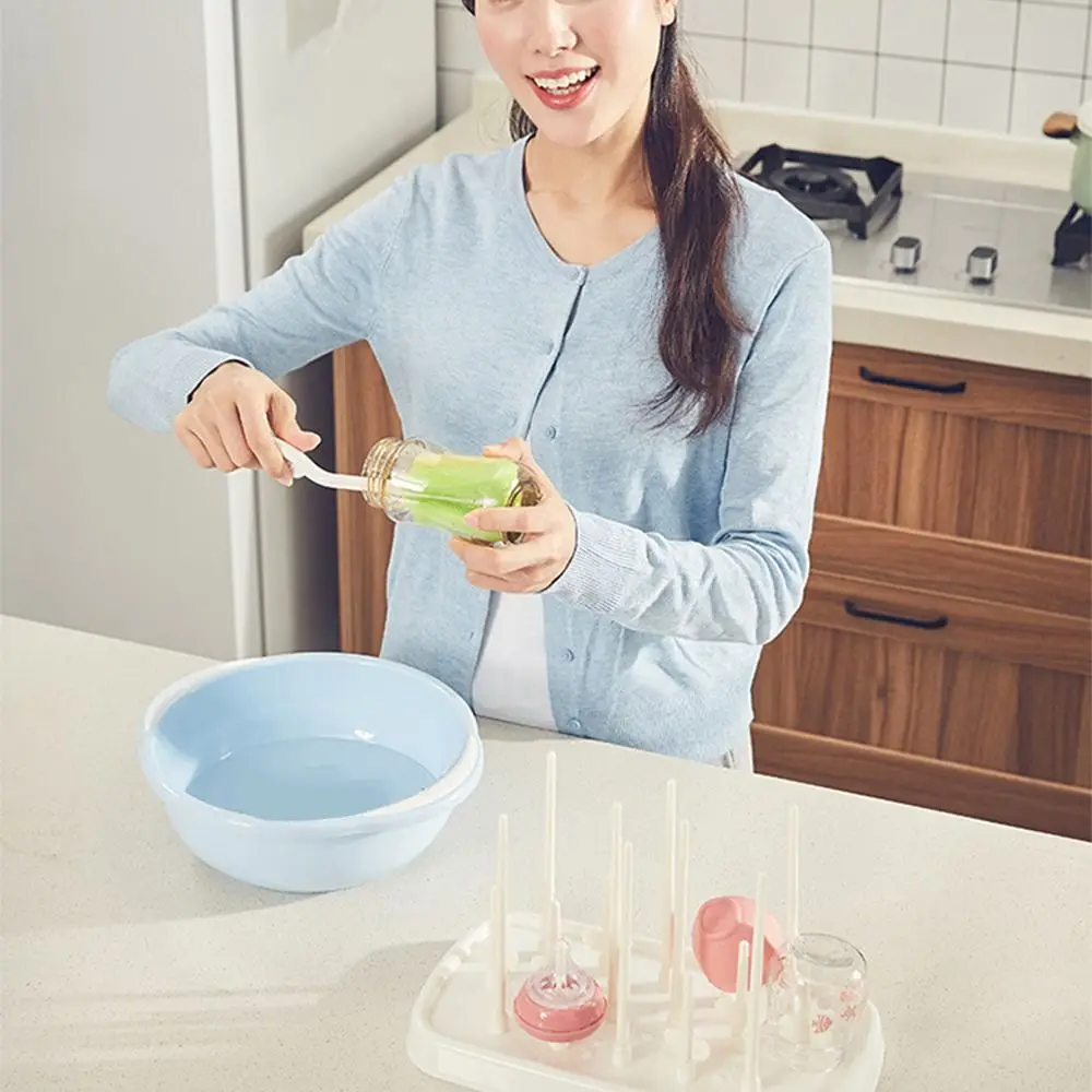 

Soft Head Baby Bottle Cleaning Brush Set BPA-Free 360° Cleaning Water Bottle Brush Infant Nipple Brush Spout Cup Brush