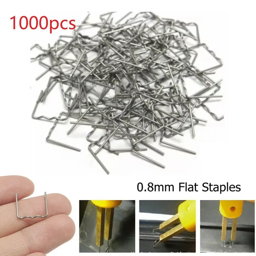 

1000Pcs Hot Stapler Staples For Plastic Welder Standard Pre Cut 0.8mm Flat Hot Staple Car Bumper Repair Welding Tool