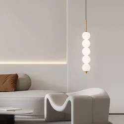 Nordic Simple Small Chandelier Living Room Background Modern Led Pendant Lamps Study Bedroom Aisle Hanging Lights Indoor Decor