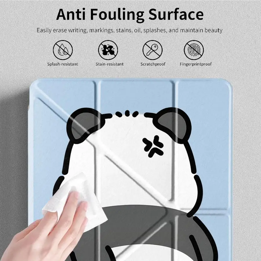 Cute Cartoon Panda Tablet Case For iPad Pro 2025 Pro 11th 10th 9th 8th 7th 12.9inch Mini 6 7 Air 4 5 M3 M2 M4 11inch Holder