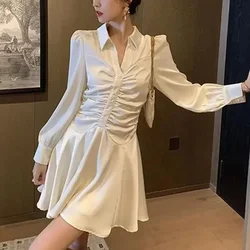 Dresses for Women Spring Autumn Splicing Woman Long Sleeve Dress A Line Elegant Party Chic Pretty Xxl Retro Cheap Casual Y2k Hot