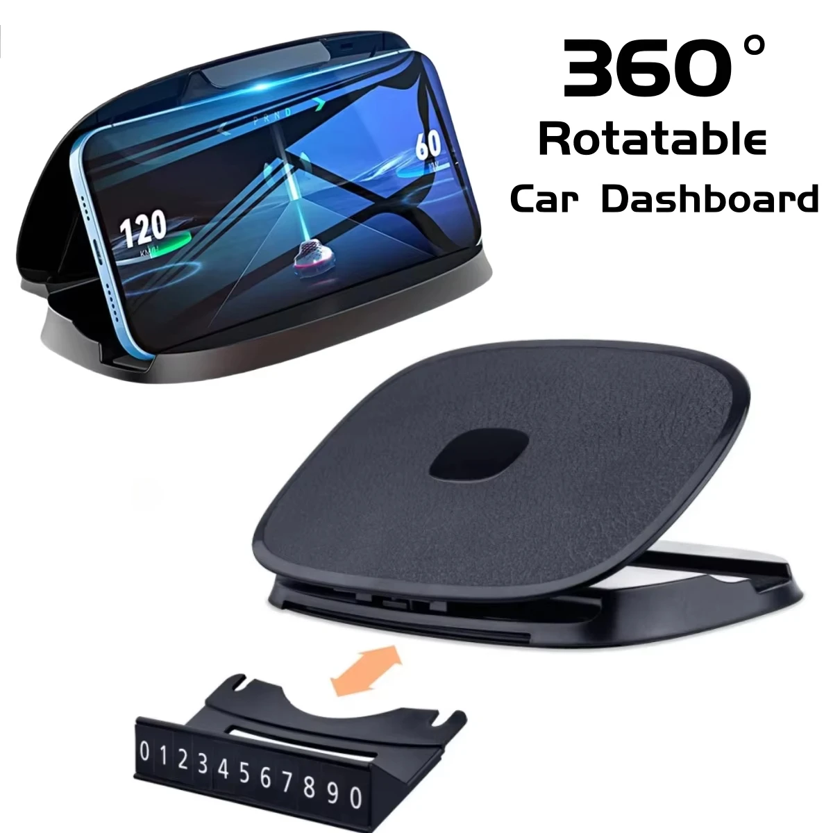 Soporte coche para teléfono antideslizante con GPS y rotación