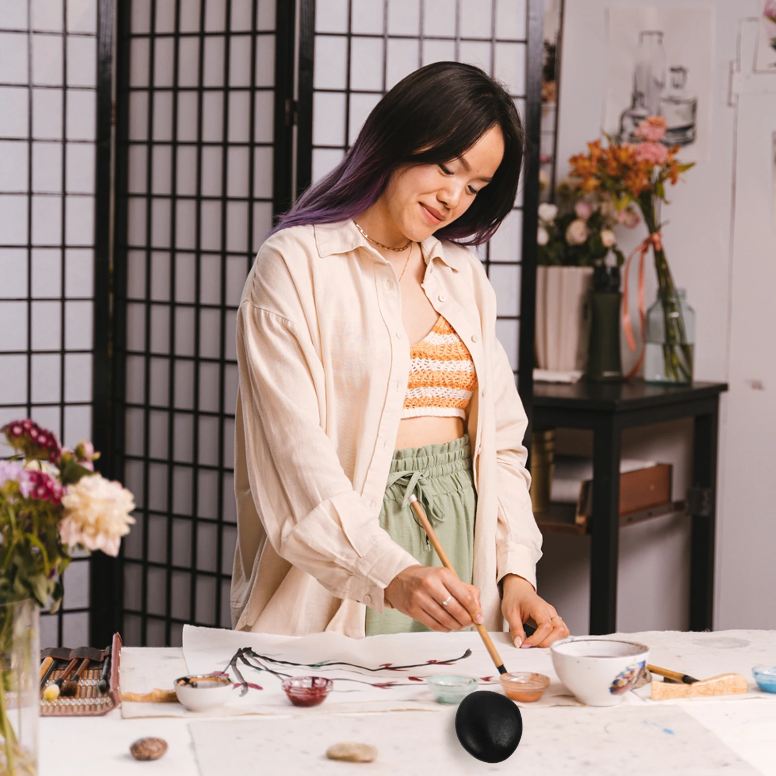 

16Pcs Hand Painted Stones DIY Flat Smooth Pebbles Art Drawing Rocks Kids Craft Project Natural Rocks for Painting