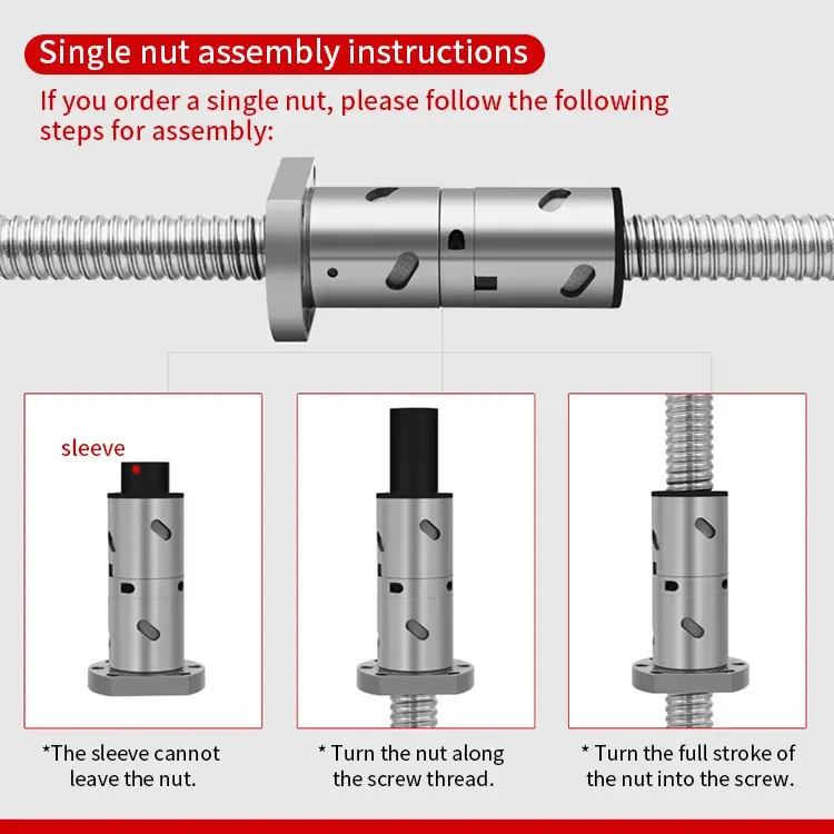 C5 Ballscrew machined DFU2505 Double nut Ball screw 250-2000mm cold rolling rm2505 Ball screw with 2505 Ball Nut