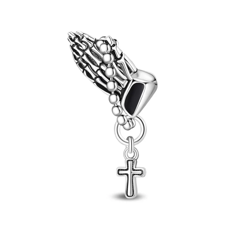 

925 Sterling Silver Pray Charms Beads For Women Fit Original Bracelet DIY Birthday Party Jewelry Gifts