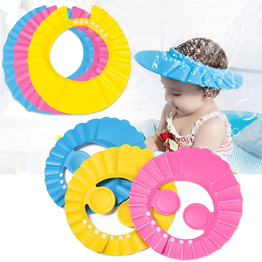 

Fashion Adjustable Baby Shower Caps Child Kids Shampoo Hat Wash Hair Bath Shield Waterproof Ear Eye Protection Visor