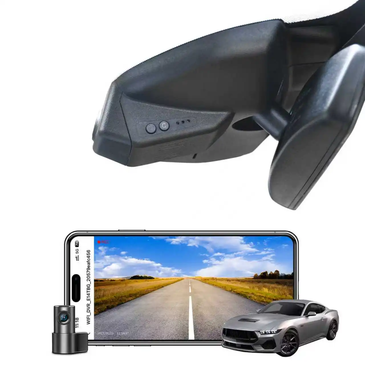 كاميرا Mangoal 4k Dash مناسبة لسيارة Ford Mustang S550 (الطراز أ) 2022-2023 (مع غطاء كبير) (الطراز B) S550 2015-2021 (لا غطاء كبير) #1