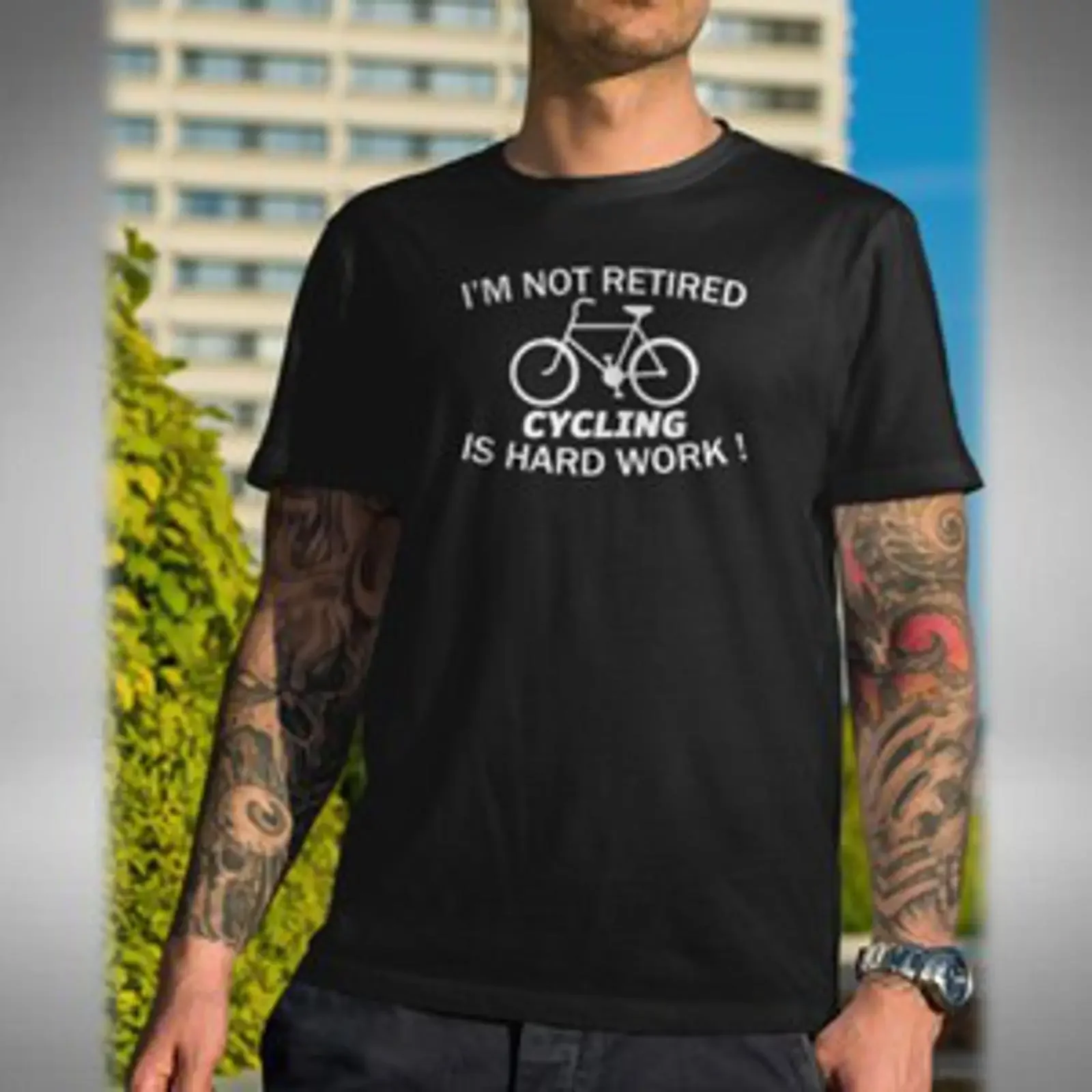 Cycling Retirement Men's T Shirt Funny Pensioner Push Bike Bicycle Small to 5XL vintage Washed Unisex Soft